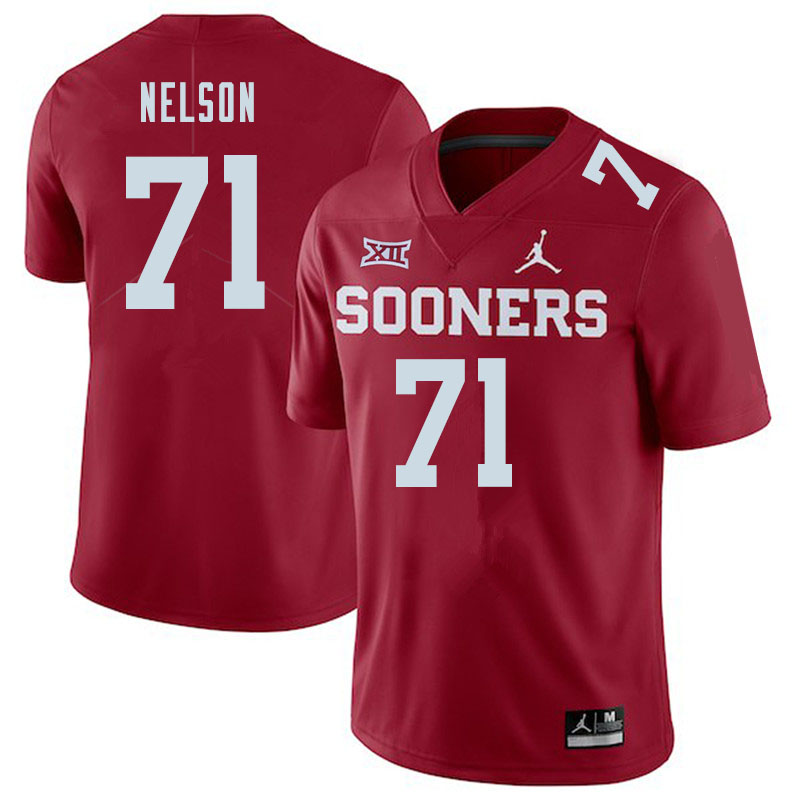 Jordan Brand Men #71 Noah Nelson Oklahoma Sooners College Football Jerseys Sale-Crimson